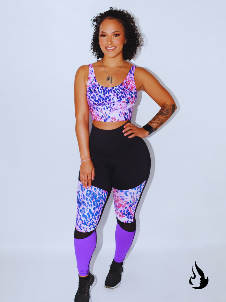 sports bra, athletic apparel, apparel, ladies, women's, gym wear, workout clothes, leggings, yoga, watercolor